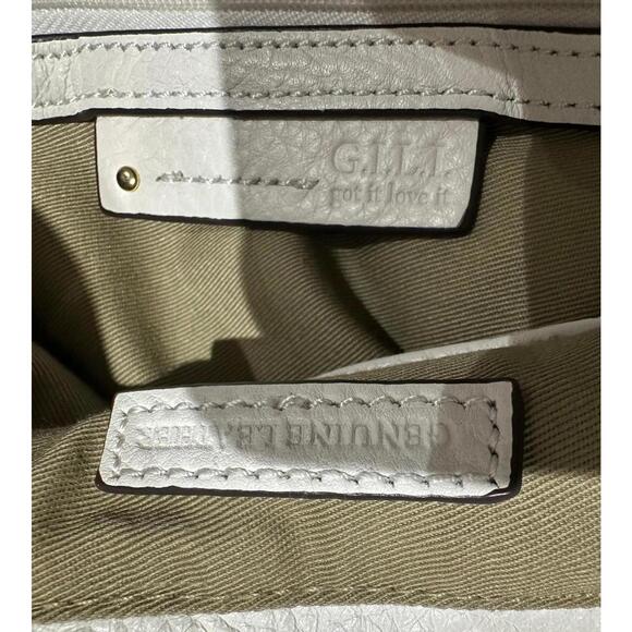 GILI White Leather Women's Shoulder Bag with Tassel Accent - Picture 3 of 9